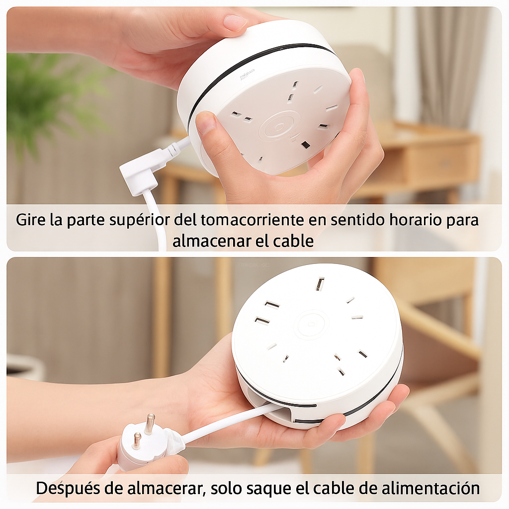 Extensión Eléctrica Redonda Multitoma 6p